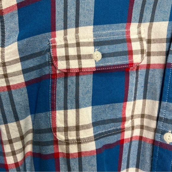 Old Navy Blue Plaid Button Down Shirt 100% Cotton Size XXL - Picture 5 of 11